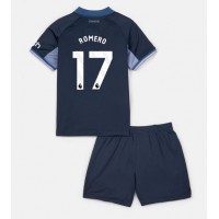 Tottenham Hotspur Cristian Romero #17 Vonkajší Detský futbalový dres 2023-24 Krátky Rukáv (+ trenírky)